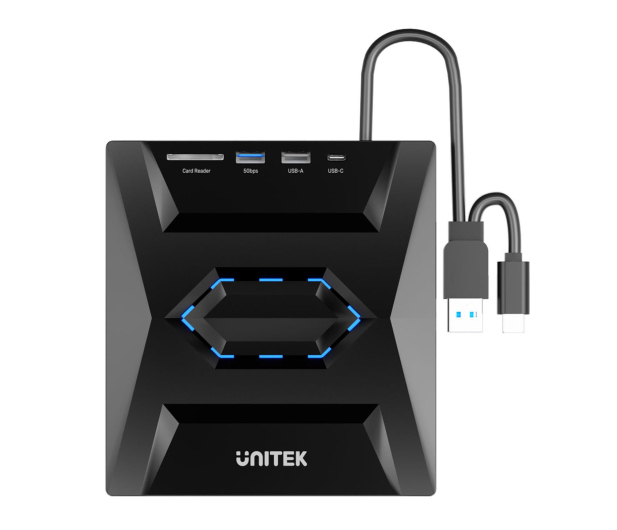 UNITEK Nagrywarka zewnętrzna DVD/CD, Hub USB 5Gbps, czytnik kart SD T1037A01 - 1348619 - zdjęcie 2